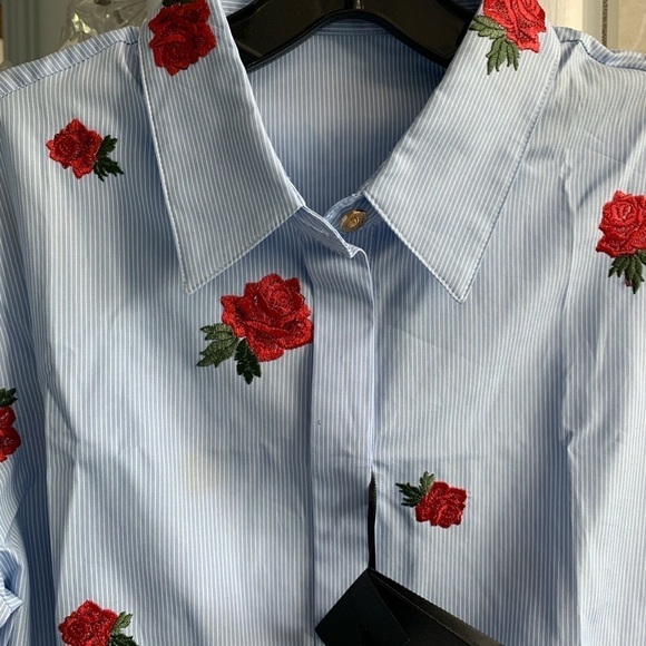 Versace rose-embroidered shirt - Picture 13 of 13